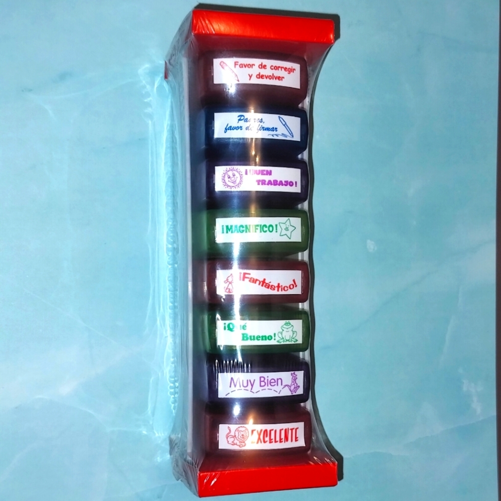 Lakeshore Espanol Spanish Teacher Stamps Set of 8